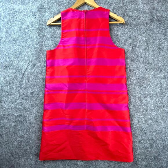 Sonia Rykiel Dress Womens 42 Red Purple Mod 60s Neck Bow Retro GoGo Pop Vibrant - Picture 2 of 6